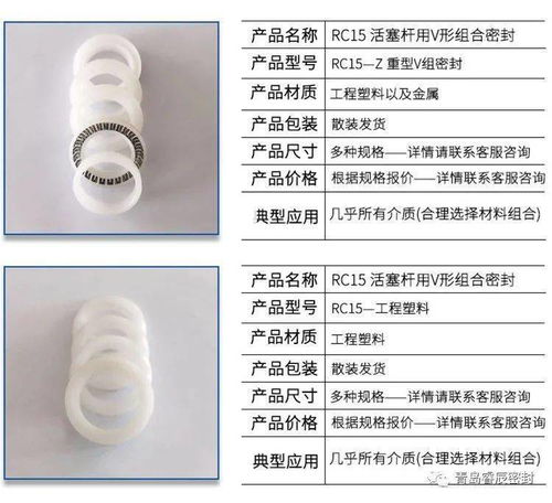 rc15活塞杆用v形组合密封